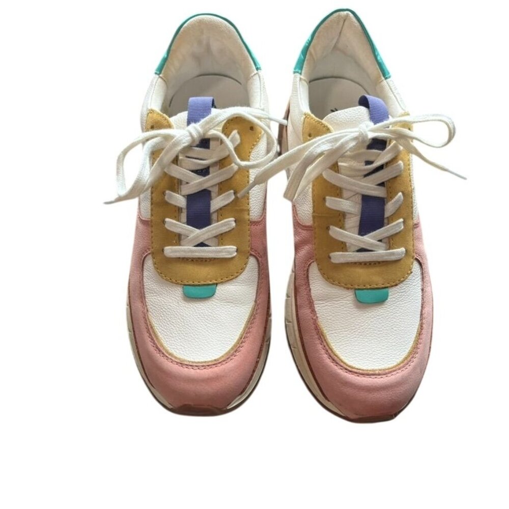 Madewell Kickoff Trainer Sneakers Size 8.5 Pink, Gold, Teal, Orange - Picture 2 of 9